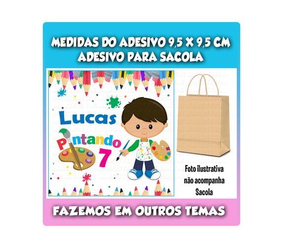 Adesivo para Sacolinha Surpresa Pintando o 7