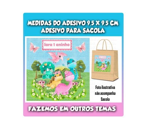 Adesivo para Sacolinha Surpresa Dino Baby Menina