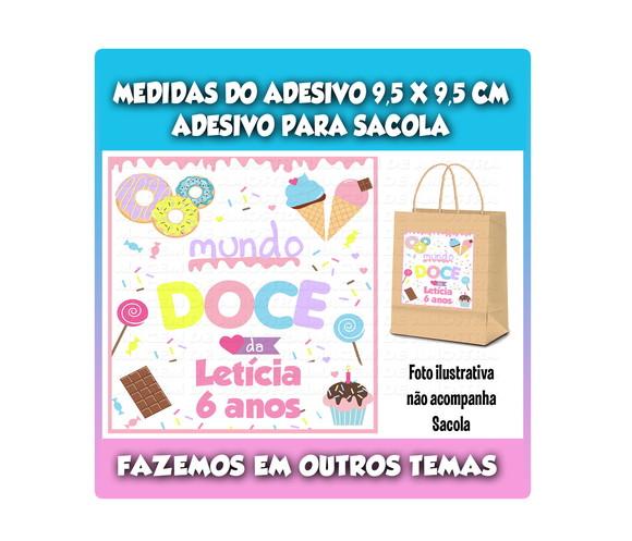 Adesivo para Sacolinha Surpresa Tema Doces e Guloseimas