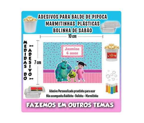 Adesivo Monstro Sa Balde Pipoca Bolinha Sabão Marmitinhas