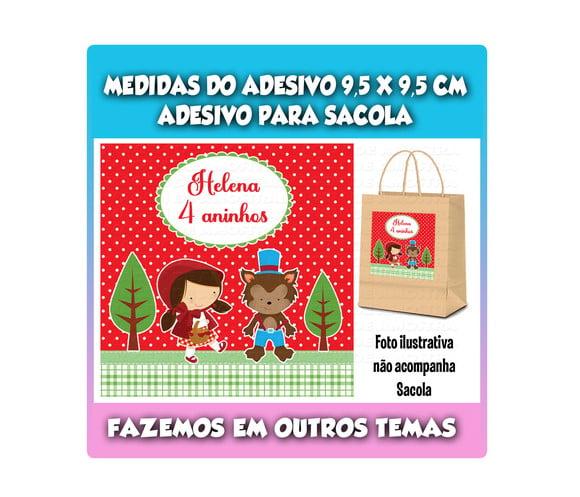 Adesivo para Sacolinha Surpresa Chapeuzinho Vermelho