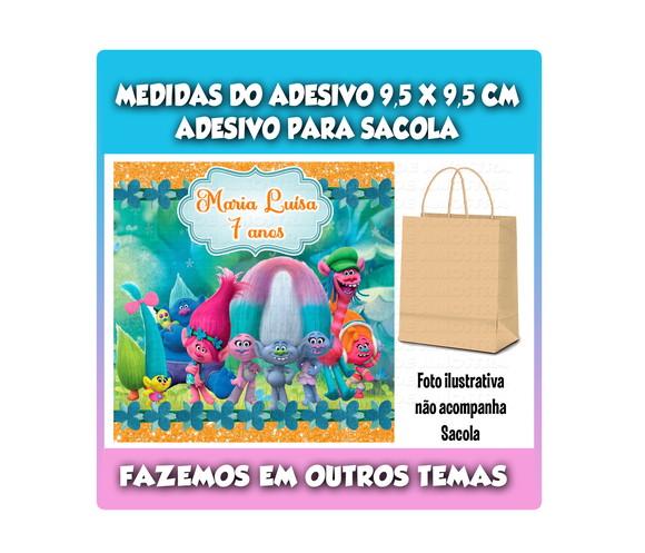 Adesivo para Sacolinha Surpresa Trolls