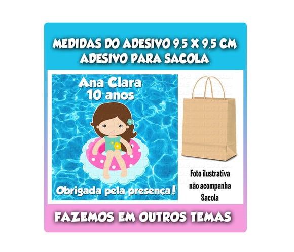 Adesivo para Sacolinha Surpresa Pool Party