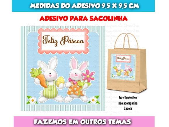 Adesivo Páscoa para Sacola Sacolinha Surpresa Kraft