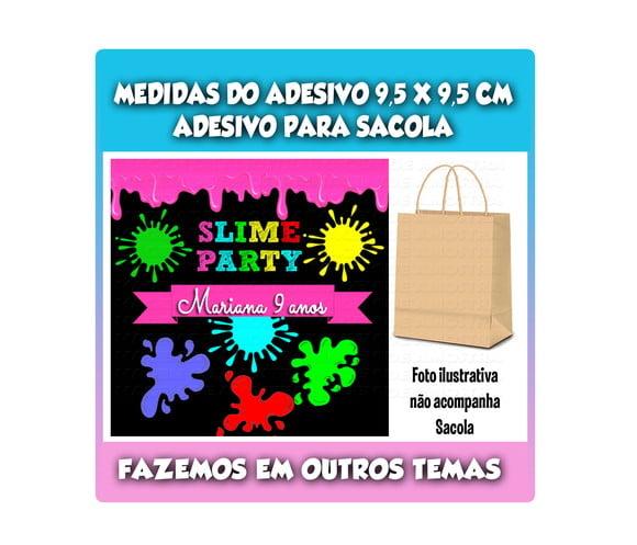 Adesivo para Sacolinha Surpresa Festa Slime