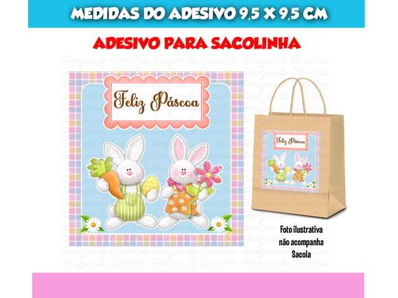 Adesivo Páscoa para Sacola Sacolinha Surpresa Kraft
