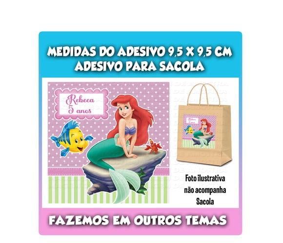 Adesivo para Sacolinha Surpresa a Pequena Sereia Ariel