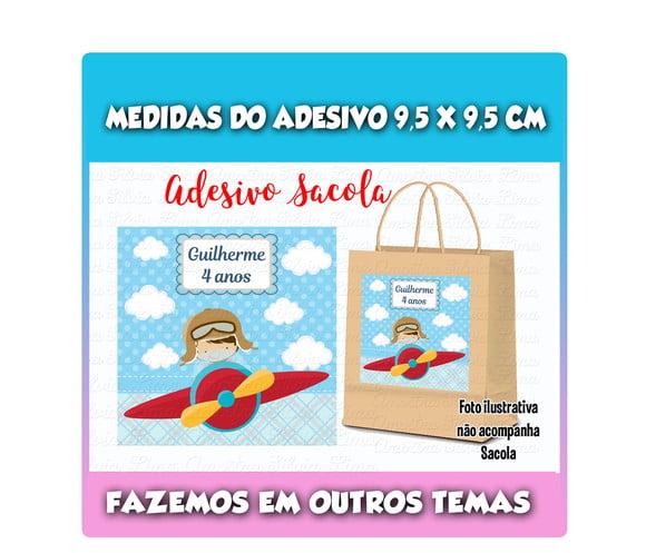 Adesivo para Sacolinha Surpresa Aviador