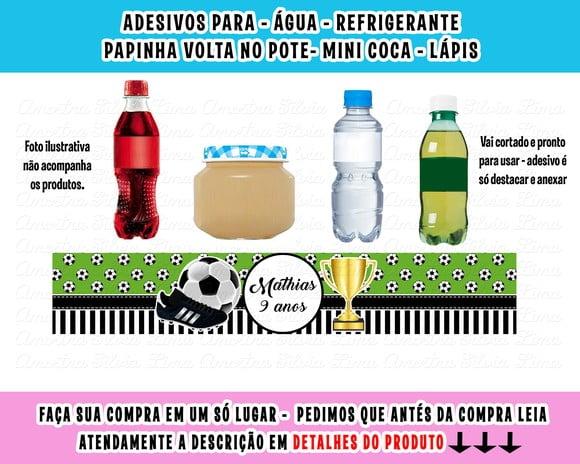 Adesivos Água, Refrigerante, Papinha, Caçulinha Futebol