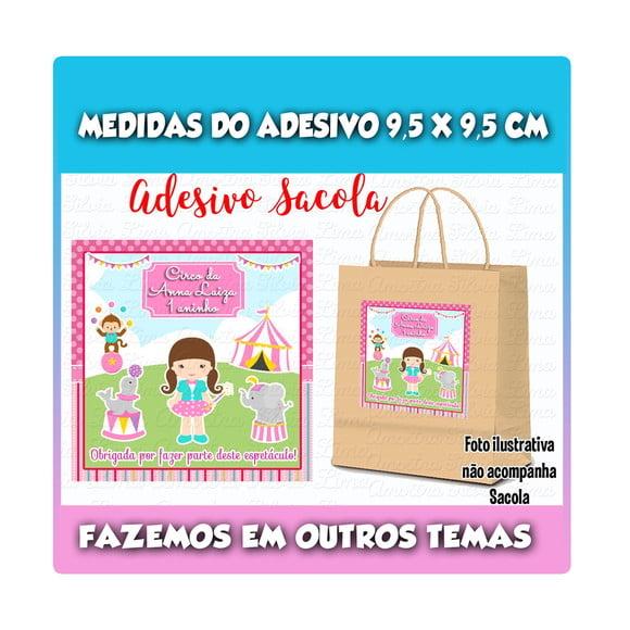Adesivo para Sacolinha Surpresa Circo Rosa