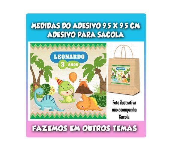 Adesivo para Sacolinha Surpresa Dino Baby Menino