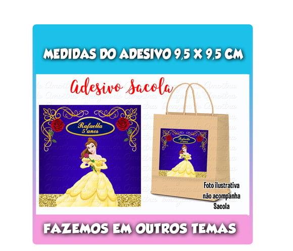 Adesivo para Sacolinha Surpresa a Bela e a Fera