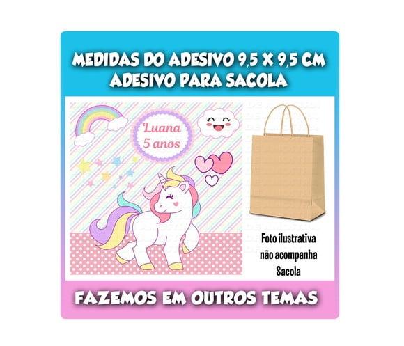 Adesivo para Sacolinha Surpresa Unicórnio