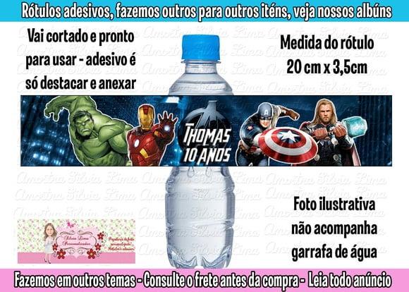 Rótulo Adesivo para Água Vingadores