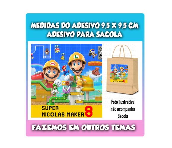 Adesivo para Sacolinha Surpresa Super Mario Maker