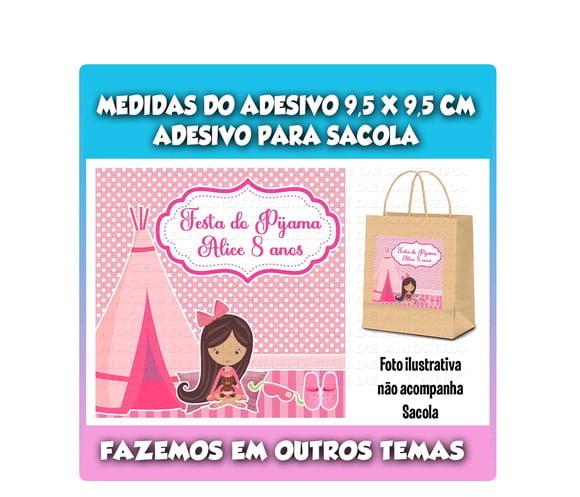 Adesivo para Sacolinha Surpresa Kraft Festa Pijama