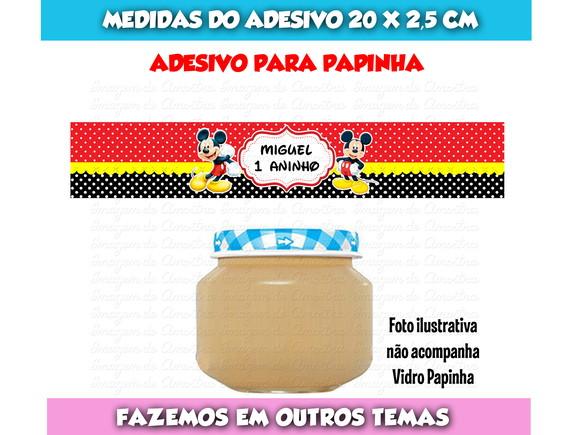Rótulo Adesivo Personalizado para Potinho de Papinha Mickey