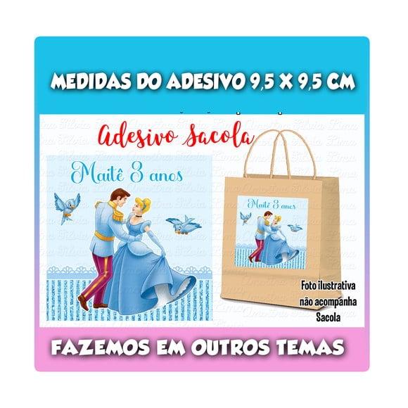 Adesivo para Sacolinha Surpresa Cinderela