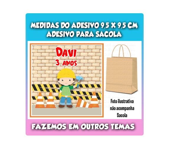 Adesivo para Sacolinha Surpresa Pequeno Construtor