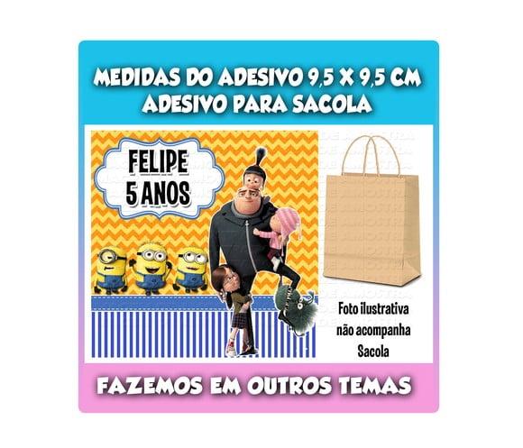 Adesivo Meu Malvado Favorito para Sacolinha Surpresa Kraft