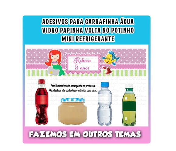 Adesivos a Pequena Sereia Ariel Água, Refrigerante, Papinha