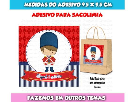Adesivo Soldadinho de Chumbo Sacola Sacolinha Surpresa Kraft