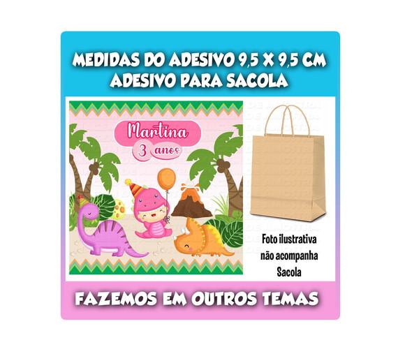 Adesivo para Sacolinha Surpresa Dino Baby Menina