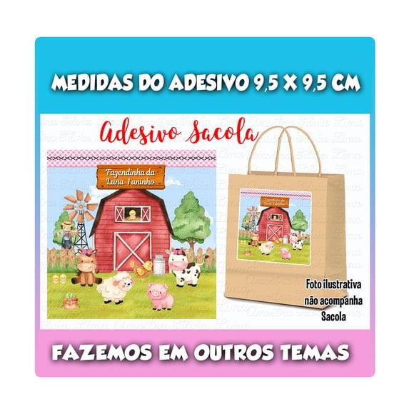 Adesivo para Sacola Fazendinha Aquarela