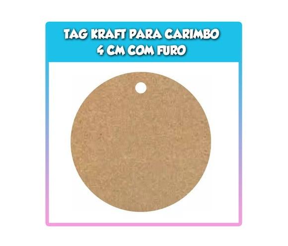 Tag Redondo para Carimbo 4 cm com Furo