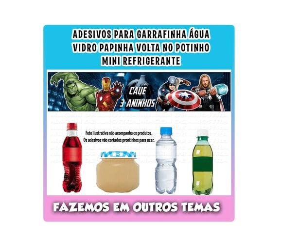 Adesivos Vingadores Água Refrigerante Papinha Homem Ferrro