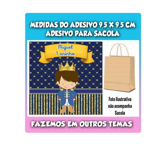 Adesivo para Sacolinha Surpresa Kraft Pequeno Príncipe