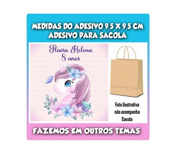 Adesivo para Sacolinha Surpresa Unicórnio