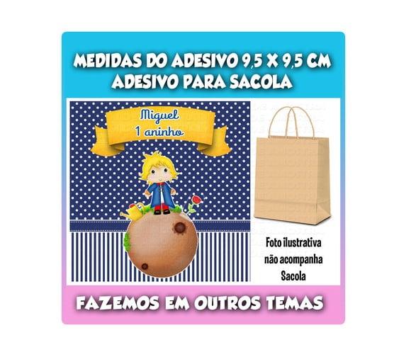 Adesivo para Sacolinha Surpresa Kraft Pequeno Príncipe