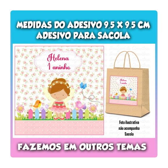 Adesivo Sacola Sacolinha Surpresa Kraf Jardim Encantado Fada