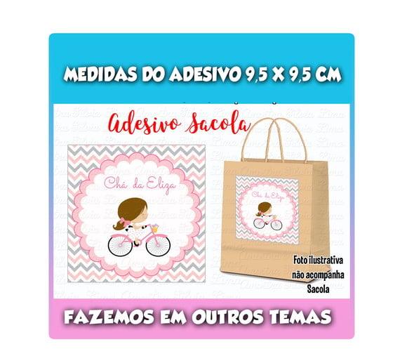 Adesivo para Sacolinha Surpresa Menina Bicicleta
