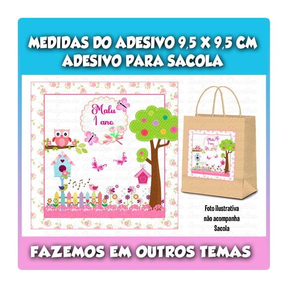 Adesivo Sacola Sacolinha Surpresa Kraf Jardim Encantado Fada