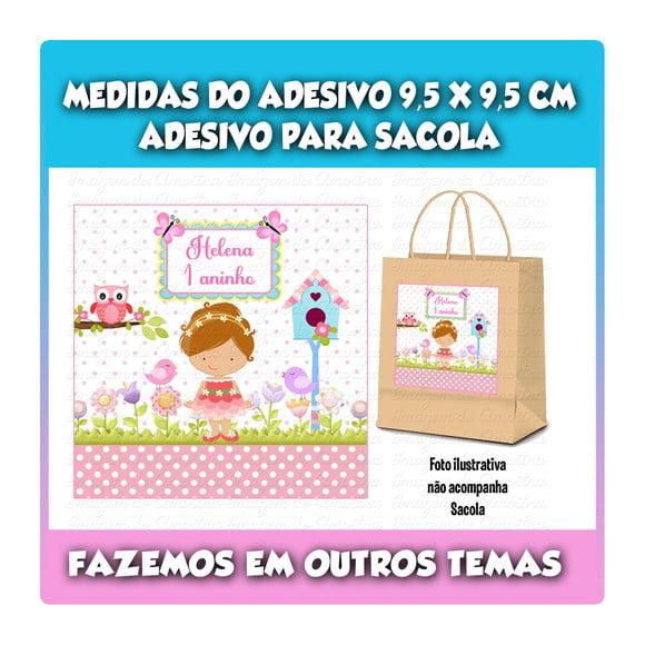 Adesivo Sacola Sacolinha Surpresa Kraf Jardim Encantado Fada