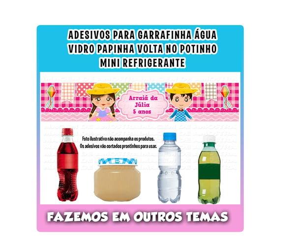 Adesivos Festa Junina Arraiá para Água Refrigerante Papinha