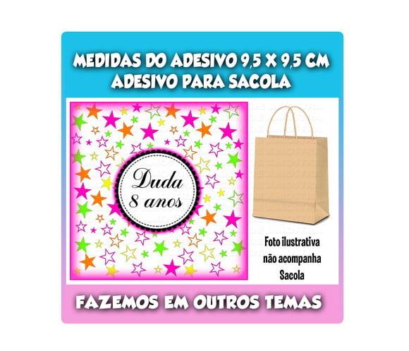 Adesivo para Sacolinha Surpresa Festa Neon