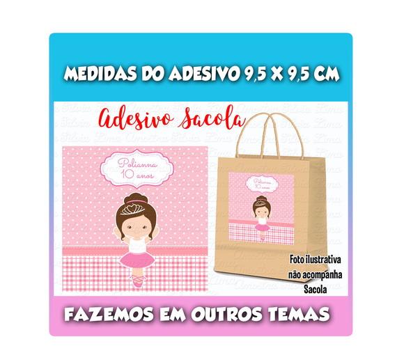 Adesivo para Sacolinha Surpresa Sacola Bailarina