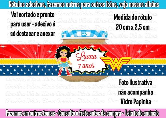 Adesivo para Potinho de Papinha Mulher Maravilha
