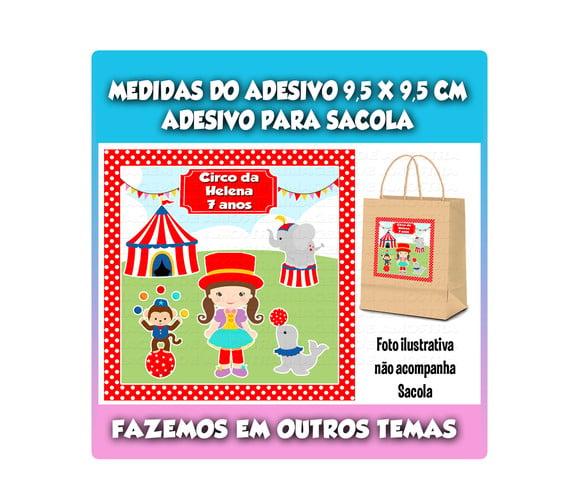 Adesivo para Sacolinha Surpresa Circo