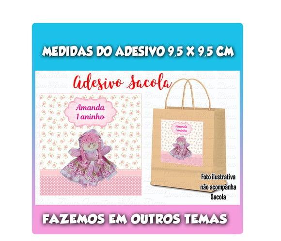 Adesivo para Sacolinha Surpresa Boneca de Pano