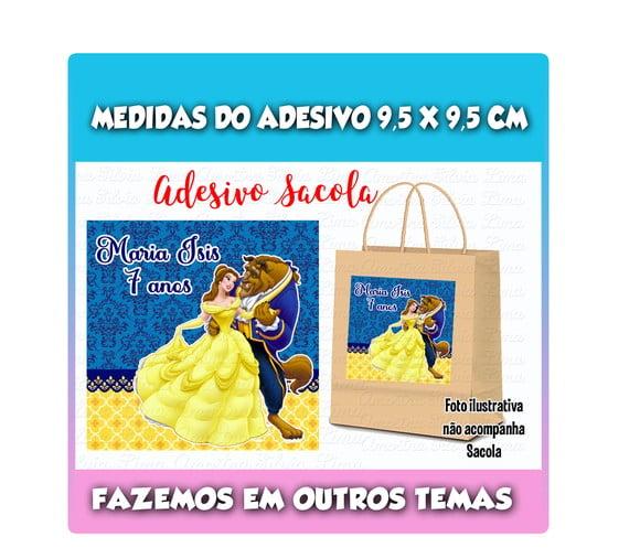 Adesivo para Sacolinha Surpresa a Bela e a Fera
