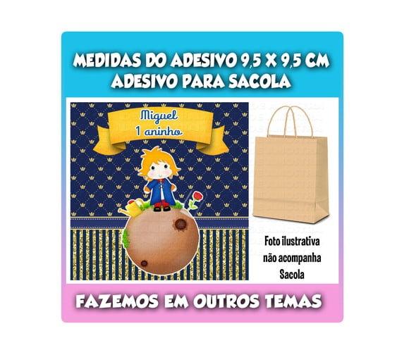Adesivo para Sacolinha Surpresa Kraft Pequeno Príncipe