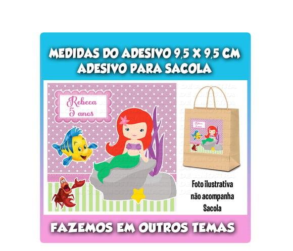 Adesivo para Sacolinha Surpresa a Pequena Sereia Ariel