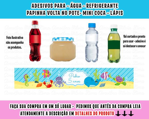 Adesivos Água, Refrigerante, Papinha, Fundo do Mar
