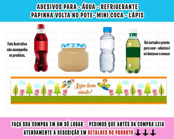 Adesivo Água Refrigerante Papinha Volta as Aulas Dia Criança