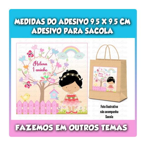 Adesivo Sacola Sacolinha Surpresa Kraf Jardim Encantado Fada