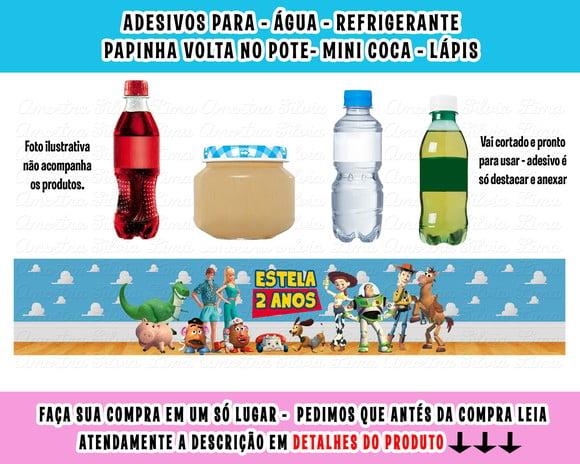 Adesivos Água, Refrigerante, Papinha, Caçulinha Toy Story